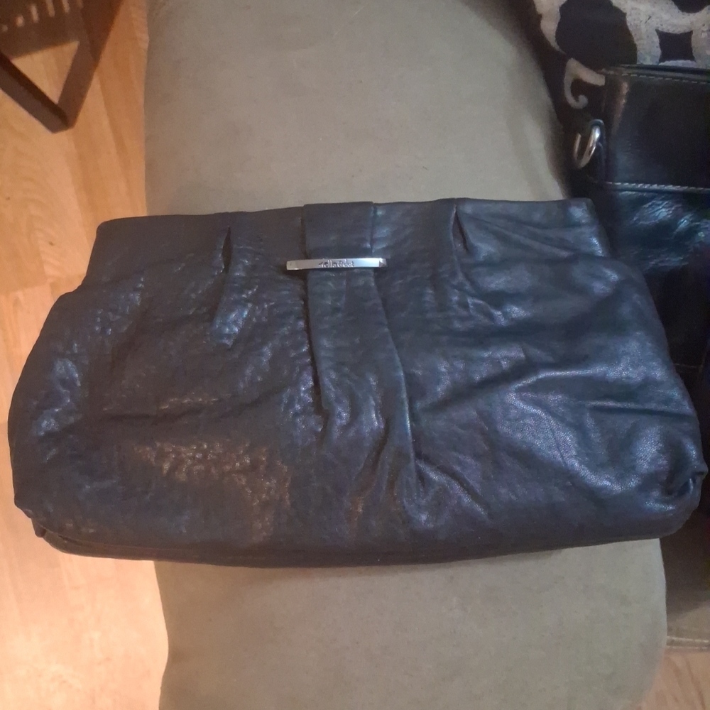 Stella & Dot Textured Black Leather Bag